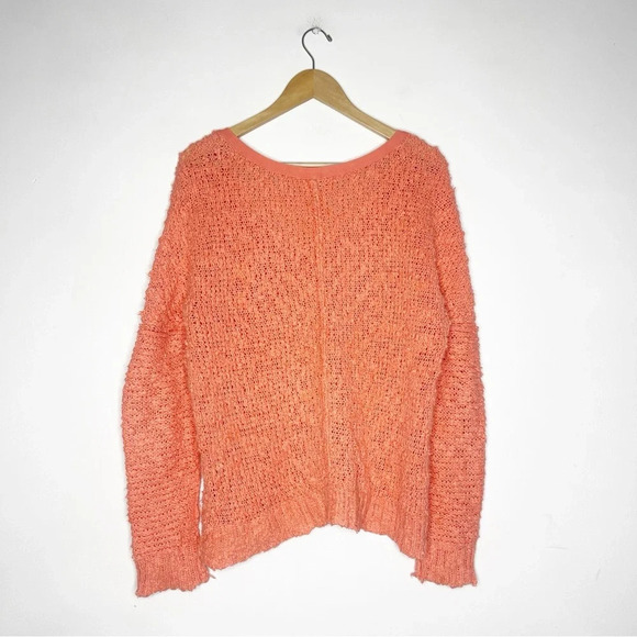 Free People Coral Songbird Deep V-Neck Knit Sweater Size XS - Picture 6 of 6